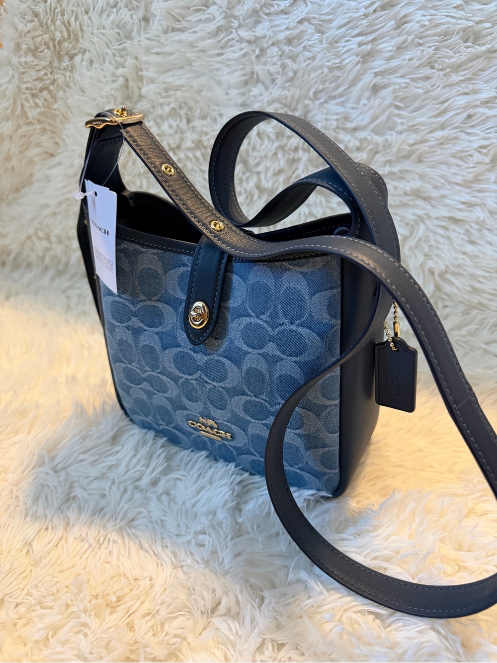 Coach Hadley Mini Signature Blue Denim Crossbody CCZ44